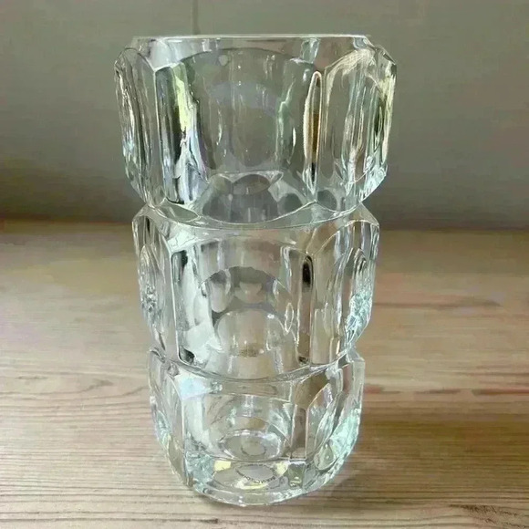 Crystal Art Glass Vase Cube Design Made In Czech Republic - Picture 5 of 5